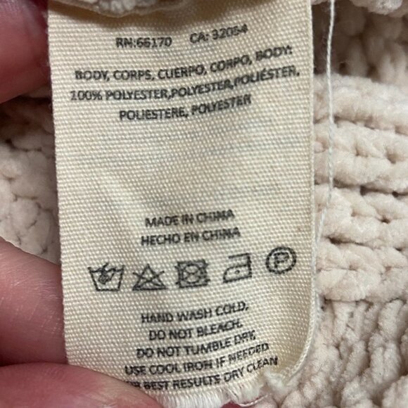 Anthropologie Moth Chenille Wool Pullover Sweater Size Medium Beige Chunky Knit - Picture 7 of 8